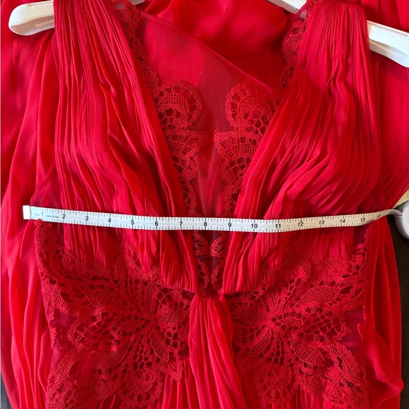 Authentic Zuhair Murad Red Silk Pleated Chiffon Gown - Picture 9 of 15